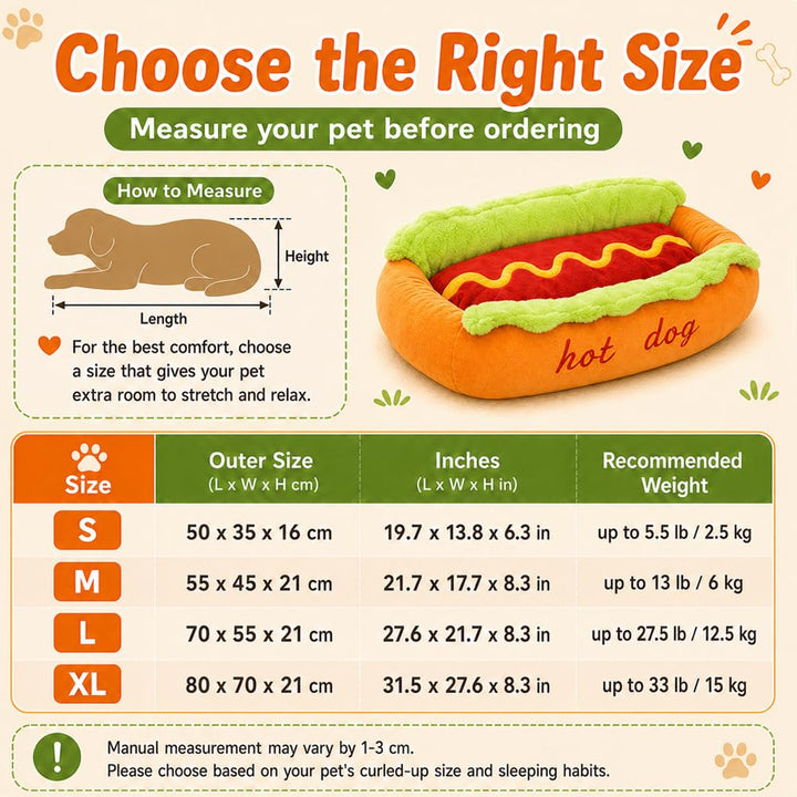 🌭🌭Hotdog Dog Bed, Hot Dog DogBed for Dachshund