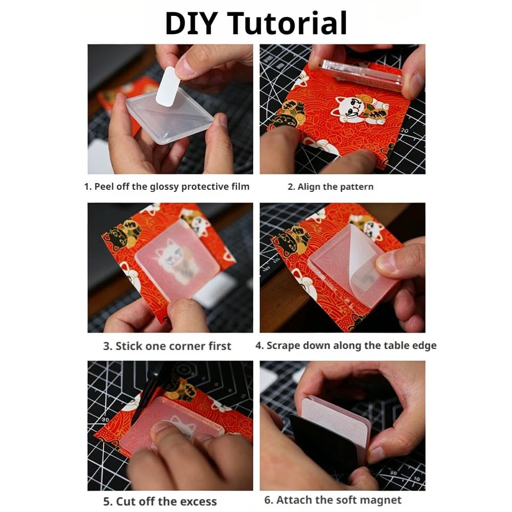 DIY Acrylic Fridge Magnet Kit with Adhesive Backing(5*5cm*5mm)