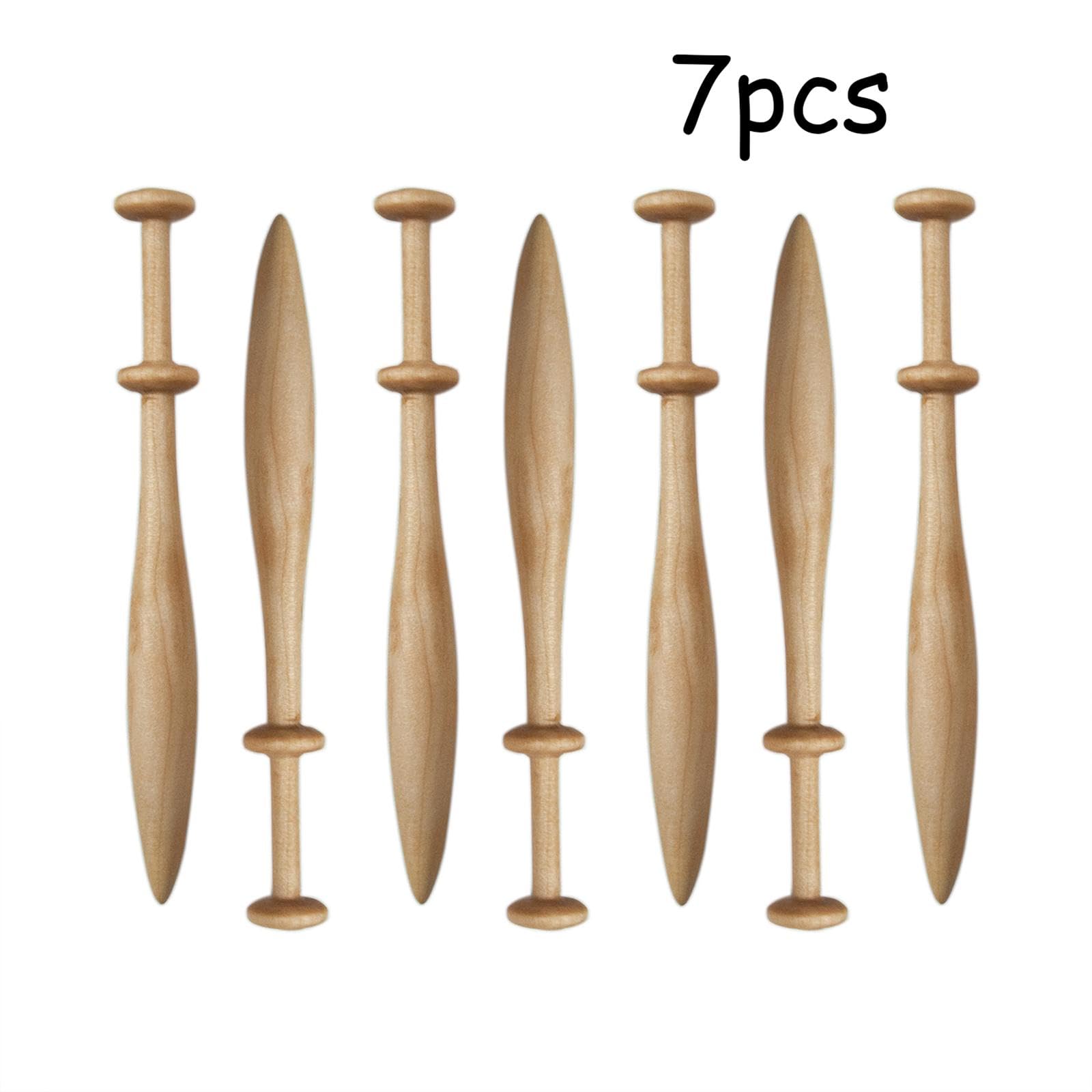 7X/12X Wooden Lace Bobbins Wood Weaving Tools