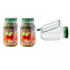 Salad Jar with Side Opening Leakproof Mason Jar Salad Container
