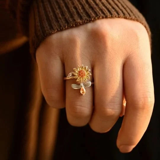 Spinner Sunflower Mood Ring