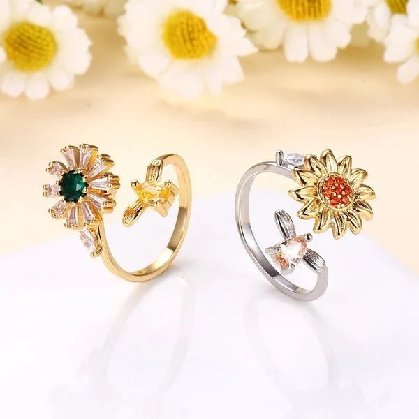 Spinner Sunflower Mood Ring