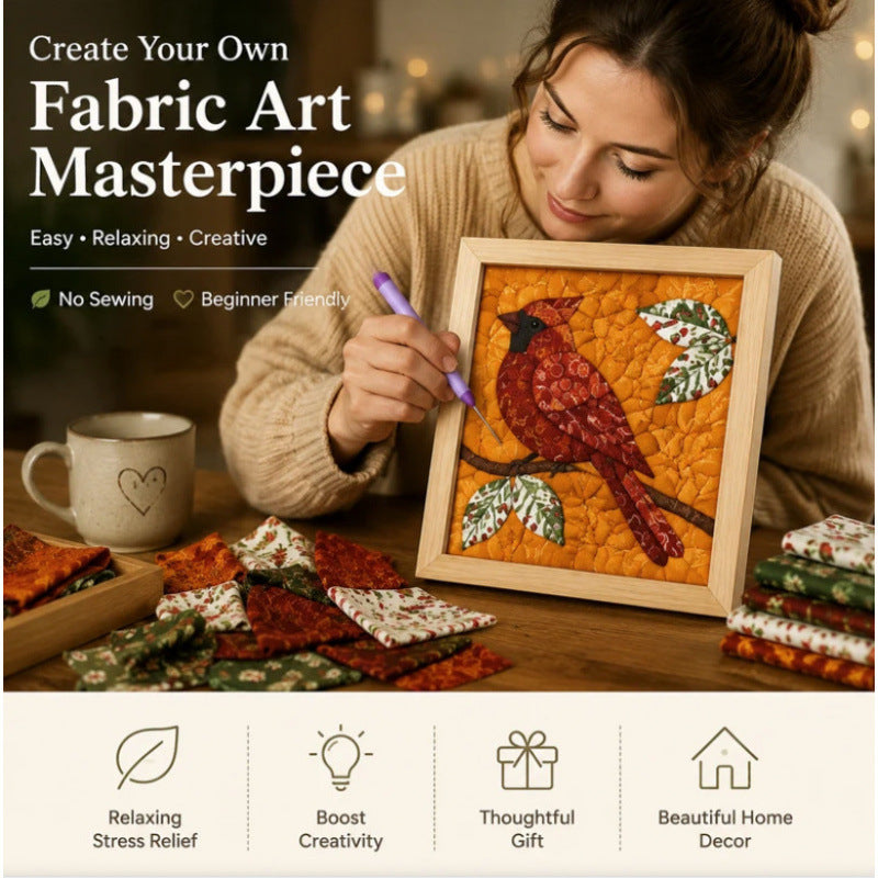 DIY Fabric Art Painting Kit No-Sew Handmade Patchwork